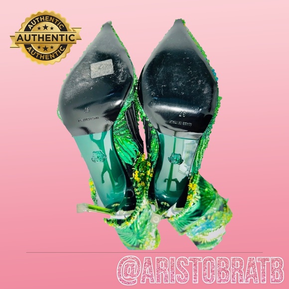 Versace Green Jungle Size 37 Boots/Booties - Picture 4 of 5